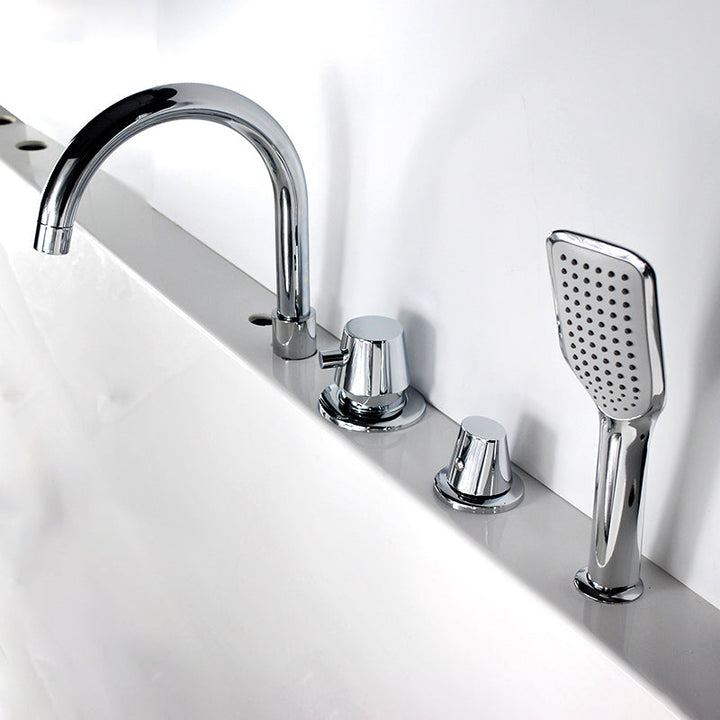 Lisslune | Wall-mounted Copper Roman Bathtub Faucet Low Arc Roman Bathtub Filler Trim