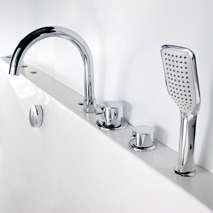 Lisslune | Wall-mounted Copper Roman Bathtub Faucet Low Arc Roman Bathtub Filler Trim
