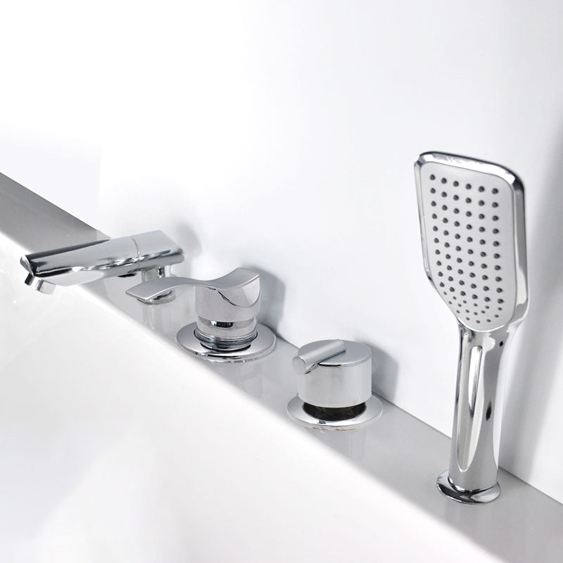 Lisslune | Wall-mounted Copper Roman Bathtub Faucet Low Arc Roman Bathtub Filler Trim