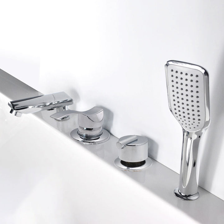 Lisslune | Wall-mounted Copper Roman Bathtub Faucet Low Arc Roman Bathtub Filler Trim