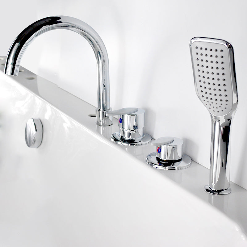 Lisslune | Wall-mounted Copper Roman Bathtub Faucet Low Arc Roman Bathtub Filler Trim