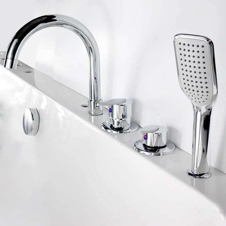 Lisslune | Wall-mounted Copper Roman Bathtub Faucet Low Arc Roman Bathtub Filler Trim