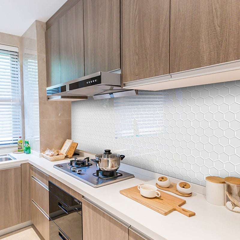 Lisslune | Peel-and-Stick Tiles Hexagonal Waterproof PVC Peel & Stick Mosaic Tile for Shower