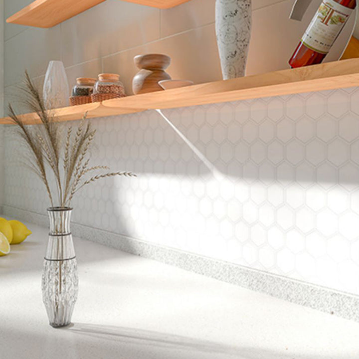 Lisslune | Peel-and-Stick Tiles Hexagonal Waterproof PVC Peel & Stick Mosaic Tile for Shower