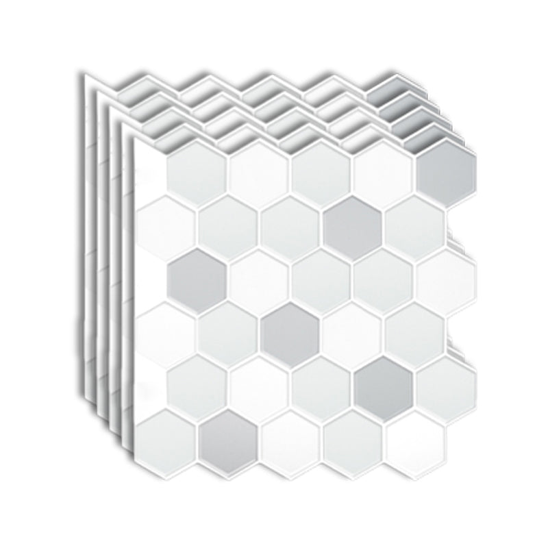 Lisslune | Peel-and-Stick Tiles Hexagonal Waterproof PVC Peel & Stick Mosaic Tile for Shower
