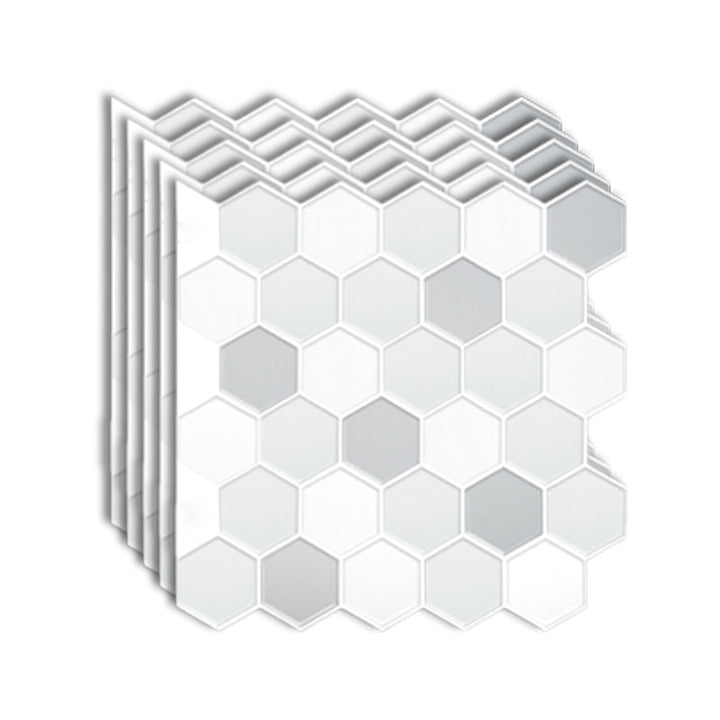 Lisslune | Peel-and-Stick Tiles Hexagonal Waterproof PVC Peel & Stick Mosaic Tile for Shower