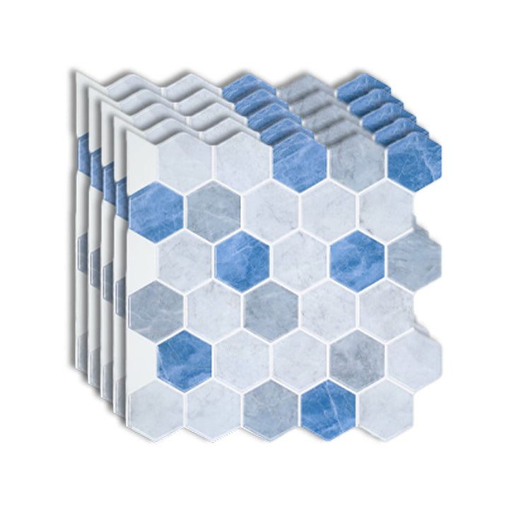 Lisslune | Peel-and-Stick Tiles Hexagonal Waterproof PVC Peel & Stick Mosaic Tile for Shower
