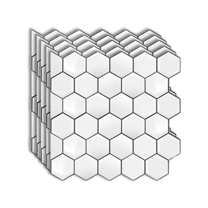 Lisslune | Peel-and-Stick Tiles Hexagonal Waterproof PVC Peel & Stick Mosaic Tile for Shower