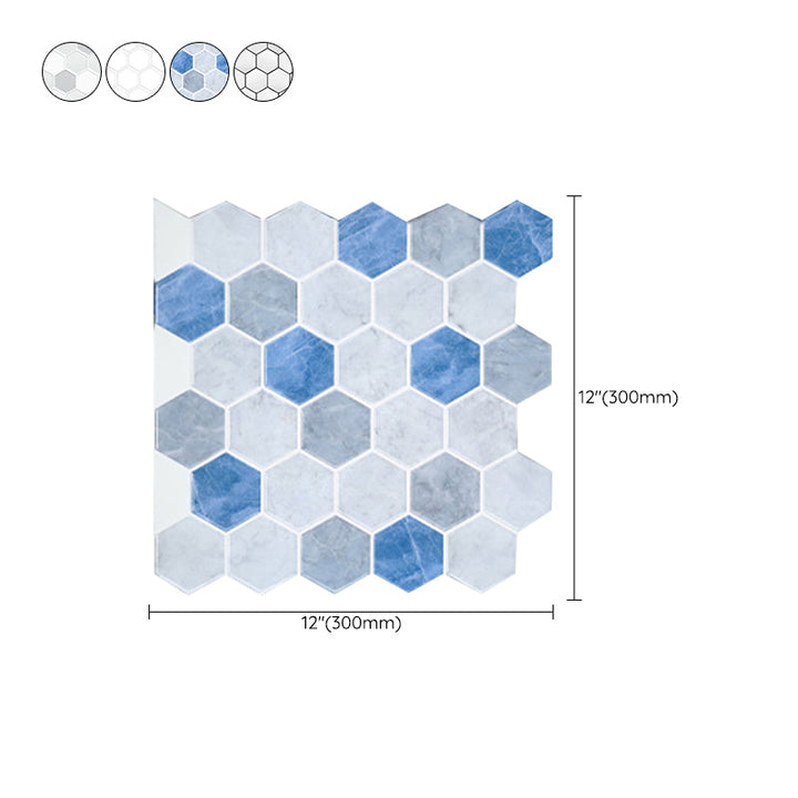 Lisslune | Peel-and-Stick Tiles Hexagonal Waterproof PVC Peel & Stick Mosaic Tile for Shower