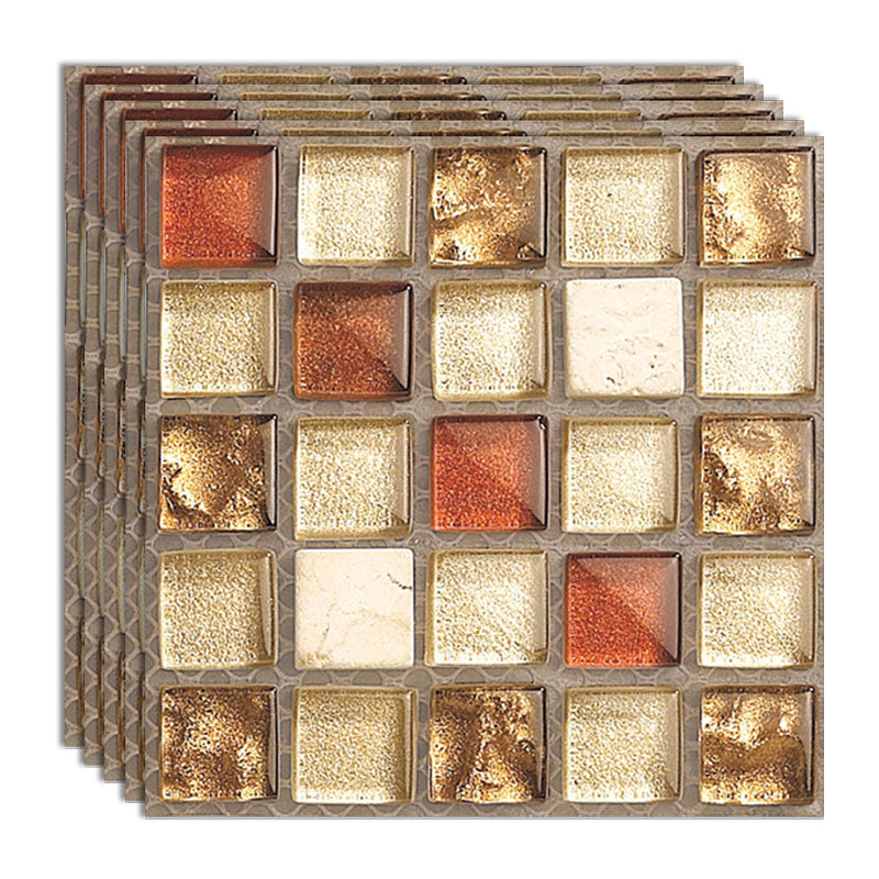Lisslune | Peel & Stick Mosaic Tiles PVC Square Stain Resistant Peel and Stick Tiles 20-Pack