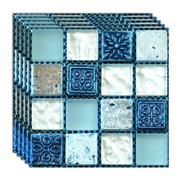 Lisslune | Peel & Stick Mosaic Tiles PVC Square Stain Resistant Peel and Stick Tiles 20-Pack