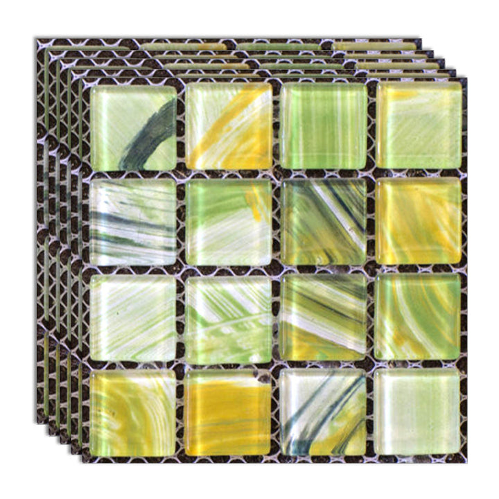 Lisslune | Peel & Stick Mosaic Tiles PVC Square Stain Resistant Peel and Stick Tiles 20-Pack
