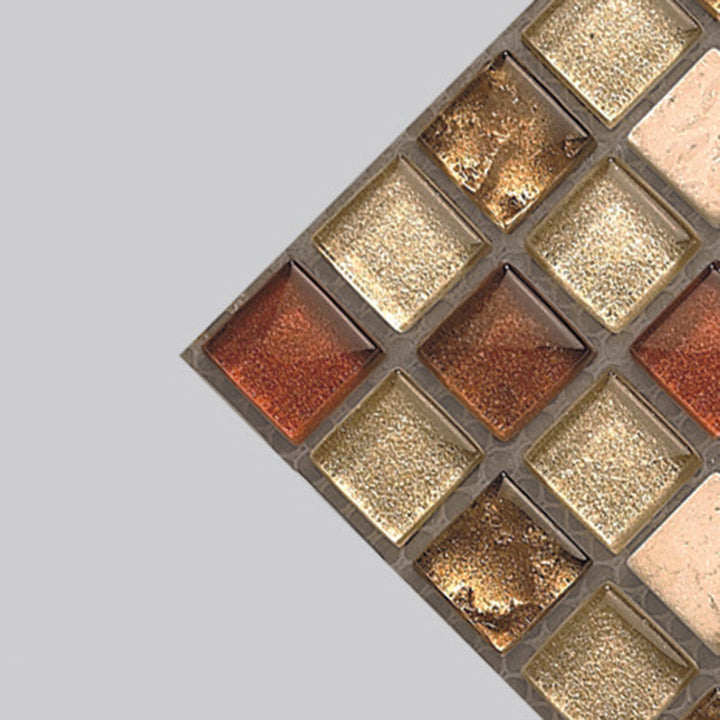 Lisslune | Peel & Stick Mosaic Tiles PVC Square Stain Resistant Peel and Stick Tiles 20-Pack