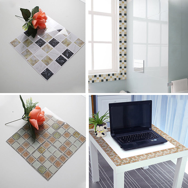 Lisslune | Peel & Stick Mosaic Tiles PVC Square Stain Resistant Peel and Stick Tiles 20-Pack