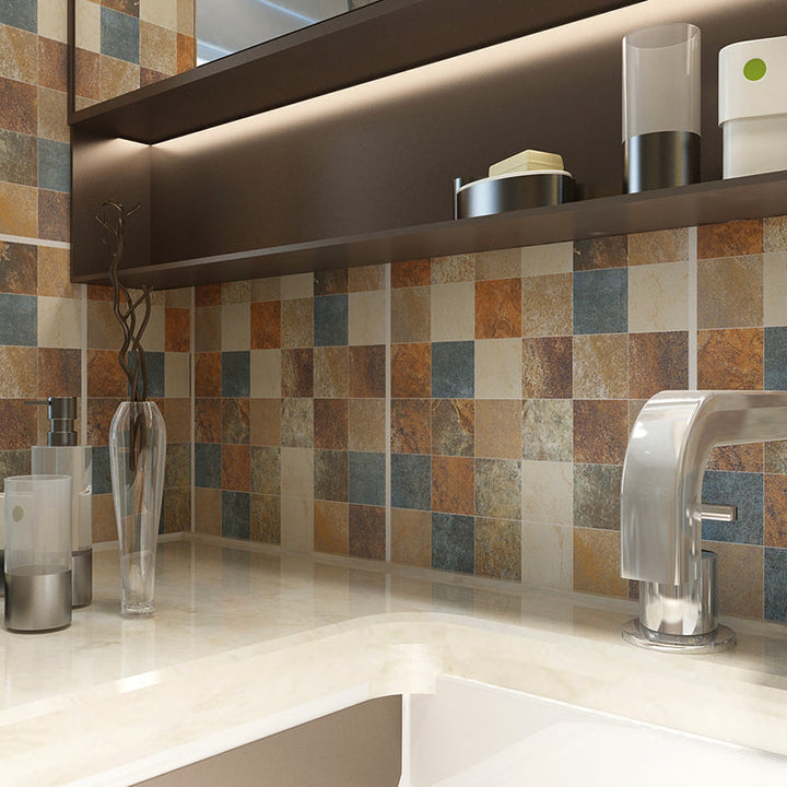 Lisslune | Peel & Stick Tiles Square Stain Resistant Plastic Peel and Stick Tiles for Kitchen 20 Pack
