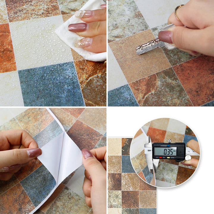 Lisslune | Peel & Stick Tiles Square Stain Resistant Plastic Peel and Stick Tiles for Kitchen 20 Pack