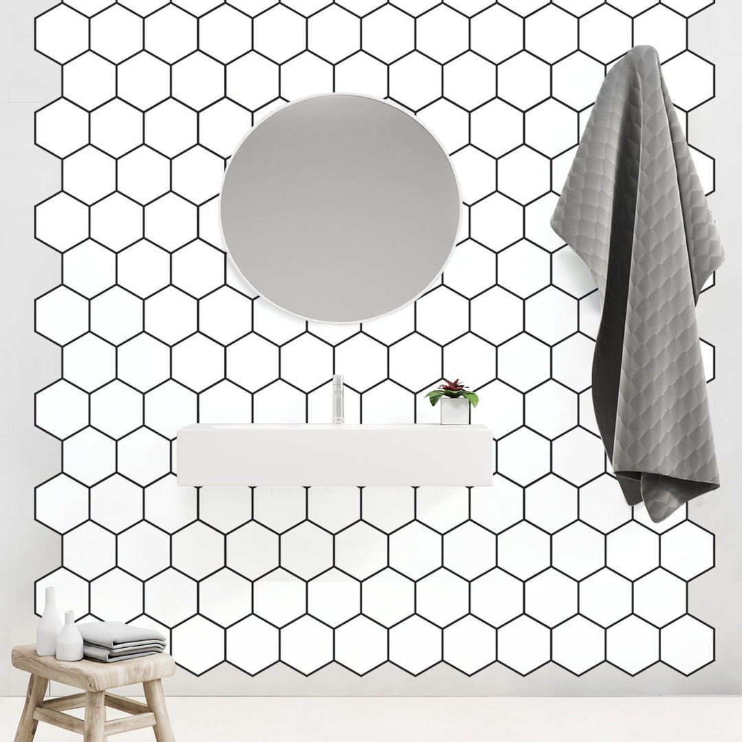Lisslune | Peel and Stick Hexagonal Tiles Waterproof Peel & Stick Tile for Shower 2-Pack