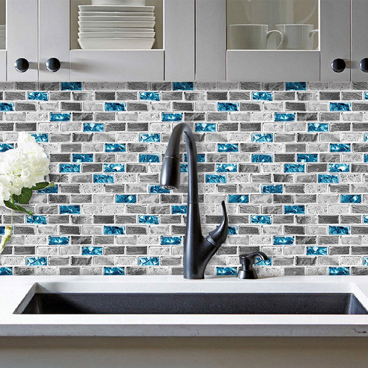 Lisslune | Peel and Stick Wall Tile Water Repellent Rectangle PVC Peel & Stick Subway Tile
