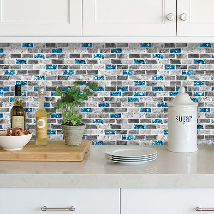 Lisslune | Peel and Stick Wall Tile Water Repellent Rectangle PVC Peel & Stick Subway Tile