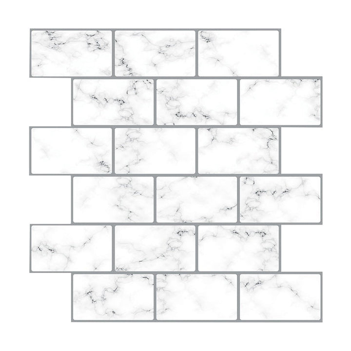 Lisslune | Peel and Stick Wall Tile Water Repellent Rectangle PVC Peel & Stick Subway Tile