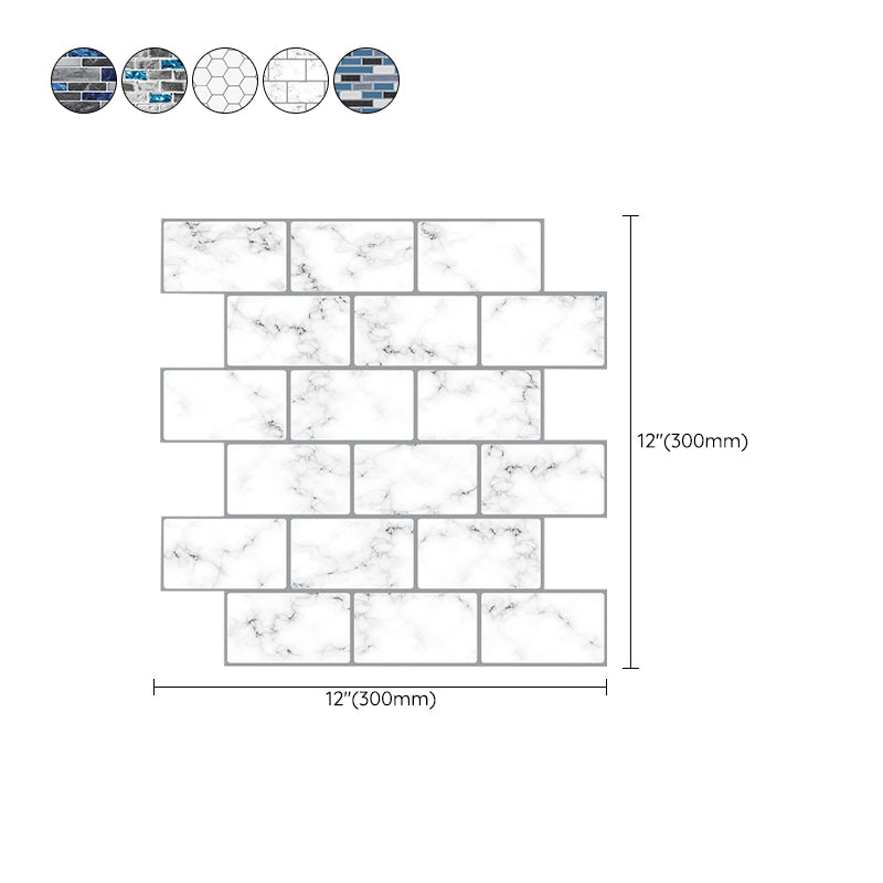 Lisslune | Peel and Stick Wall Tile Water Repellent Rectangle PVC Peel & Stick Subway Tile