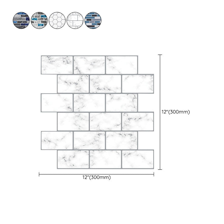 Lisslune | Peel and Stick Wall Tile Water Repellent Rectangle PVC Peel & Stick Subway Tile