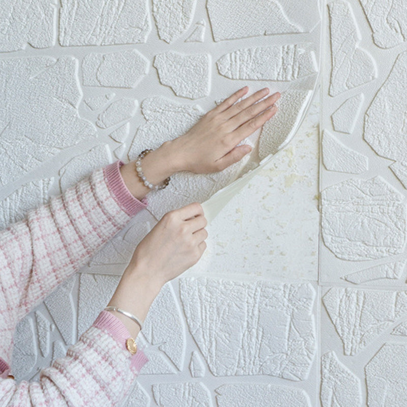 Lisslune | Modern Pearl Wainscoting PVC Wall Access Panel Peel and Stick Wall Tile for Bedroom