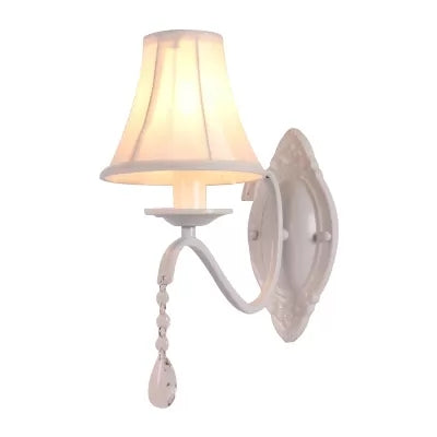 Skørter | Modern Flared Shadow Wall Lamp with Droplet-like Crystal Metal Wall Sconce for Girls Bedroom