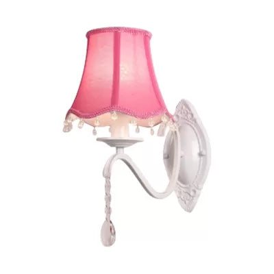 Skørter | Modern Flared Shadow Wall Lamp with Droplet-like Crystal Metal Wall Sconce for Girls Bedroom