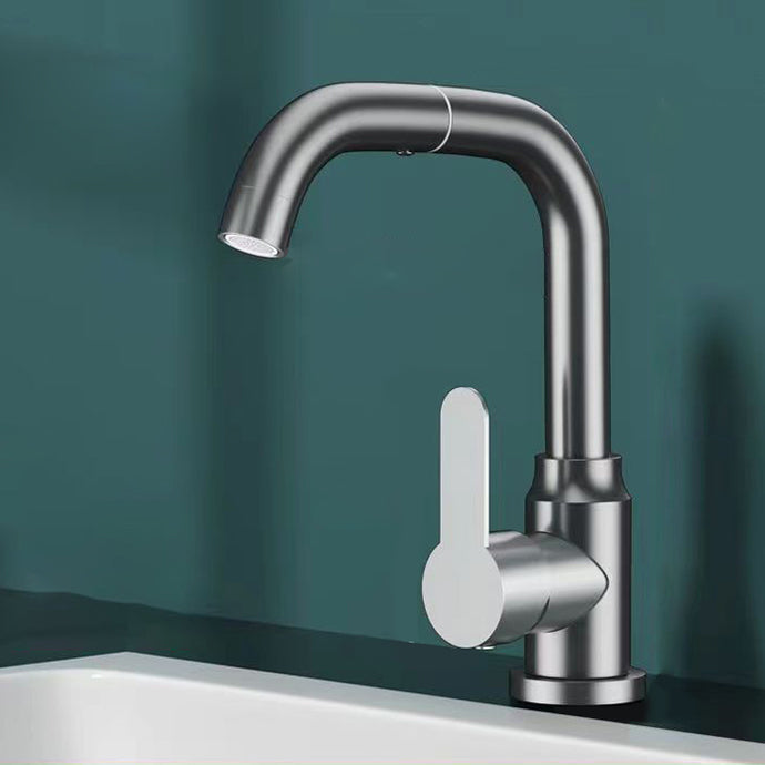 Lisslune | Modern Basin Mixer Bathroom Faucet Brass Lever Swivel Spout Basin Mixer