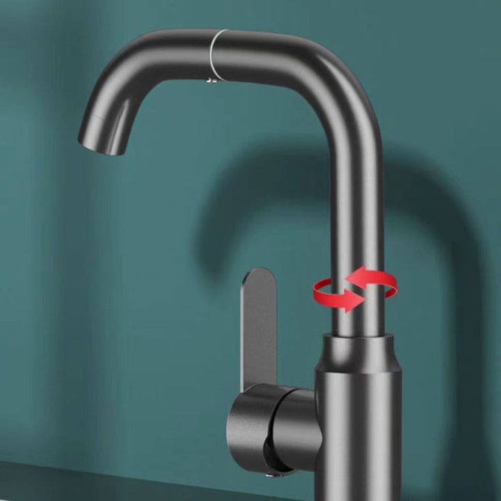 Lisslune | Modern Basin Mixer Bathroom Faucet Brass Lever Swivel Spout Basin Mixer