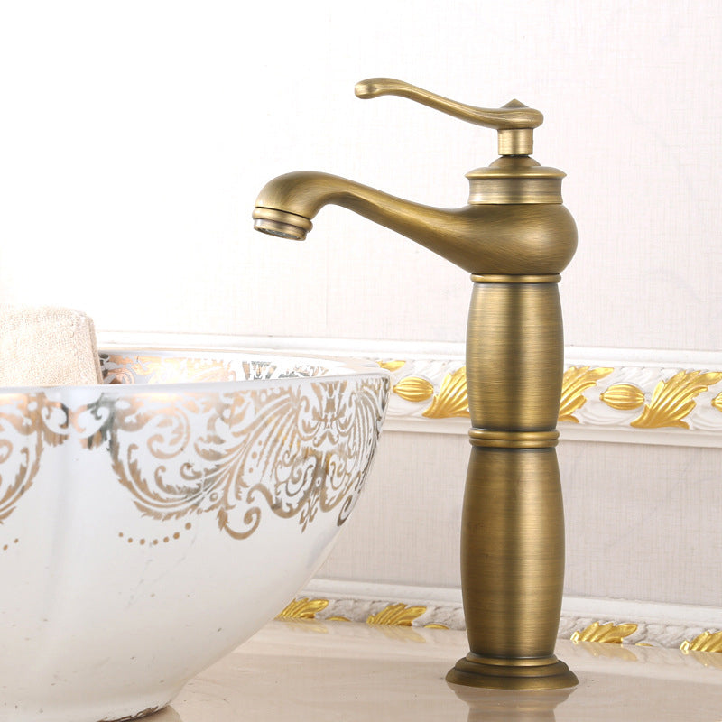 Lisslune | Low-Arch Country Vessel Faucet Single-Lever Brass Faucet for Bathroom
