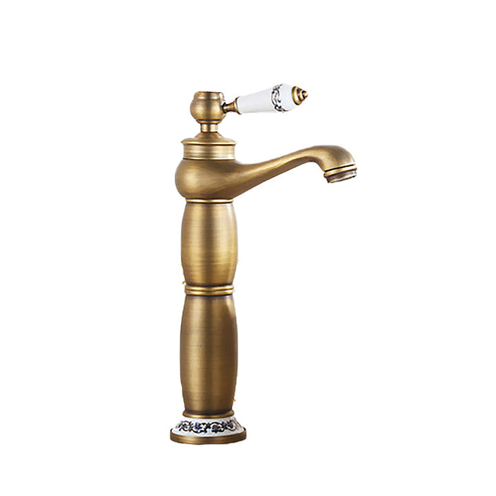 Lisslune | Low-Arch Country Vessel Faucet Single-Lever Brass Faucet for Bathroom