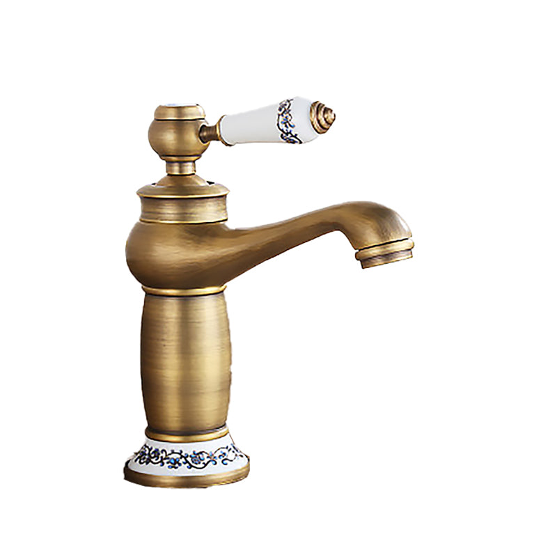 Lisslune | Low-Arch Country Vessel Faucet Single-Lever Brass Faucet for Bathroom