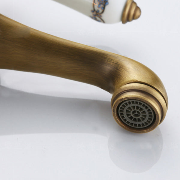 Lisslune | Low-Arch Country Vessel Faucet Single-Lever Brass Faucet for Bathroom