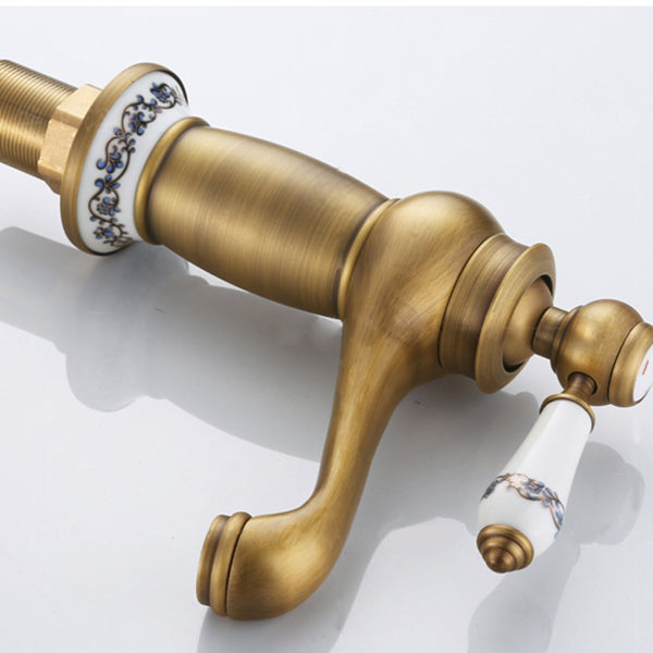 Lisslune | Low-Arch Country Vessel Faucet Single-Lever Brass Faucet for Bathroom