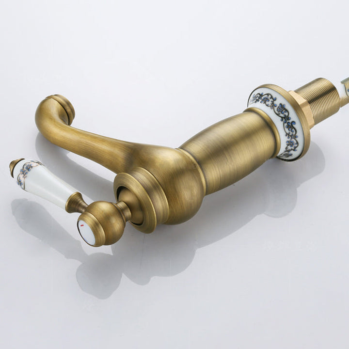 Lisslune | Low-Arch Country Vessel Faucet Single-Lever Brass Faucet for Bathroom