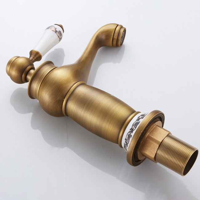 Lisslune | Low-Arch Country Vessel Faucet Single-Lever Brass Faucet for Bathroom