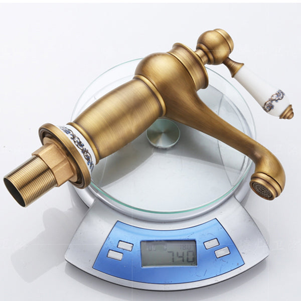 Lisslune | Low-Arch Country Vessel Faucet Single-Lever Brass Faucet for Bathroom