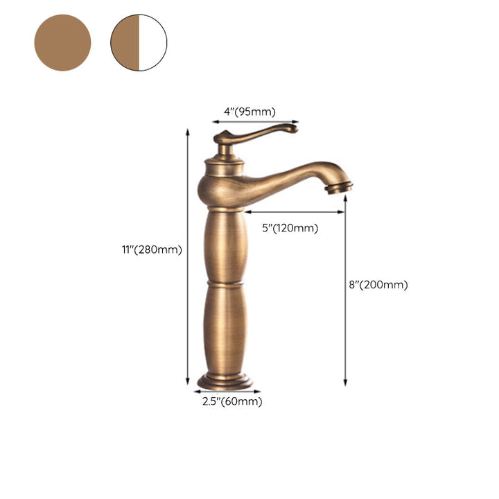 Lisslune | Low-Arch Country Vessel Faucet Single-Lever Brass Faucet for Bathroom