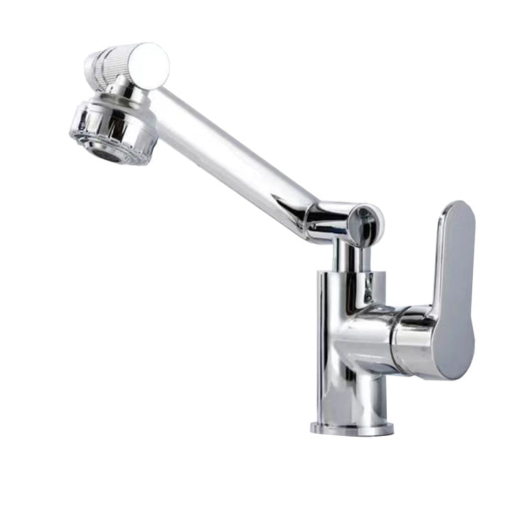 Lisslune | Modern sink faucet stainless steel lever handles swivel spout sink faucet
