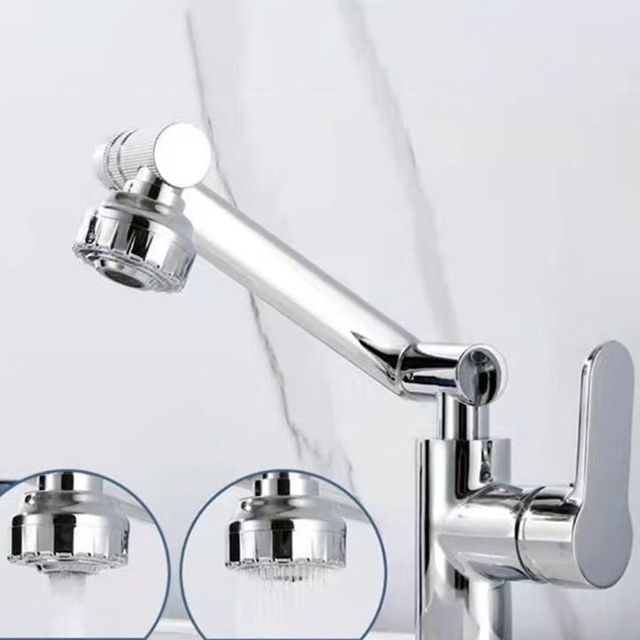 Lisslune | Modern sink faucet stainless steel lever handles swivel spout sink faucet