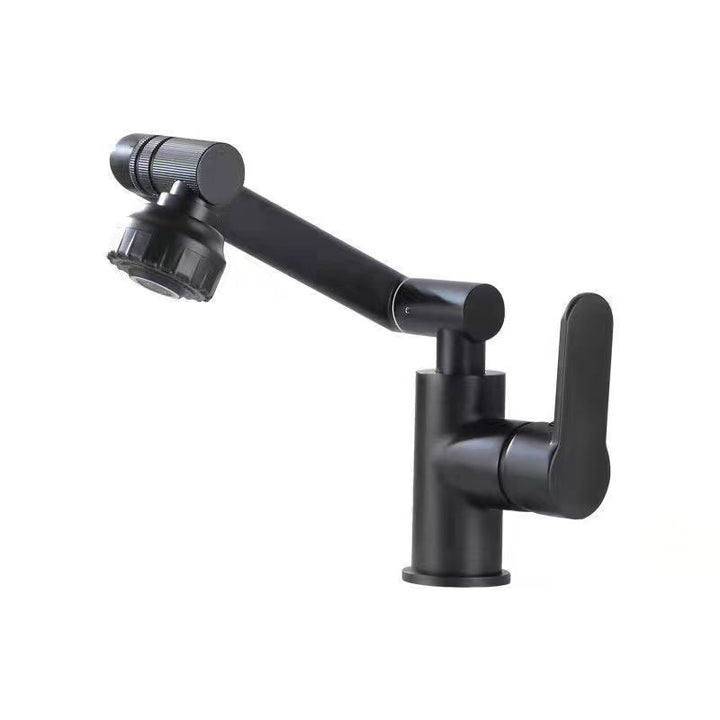 Lisslune | Modern sink faucet stainless steel lever handles swivel spout sink faucet