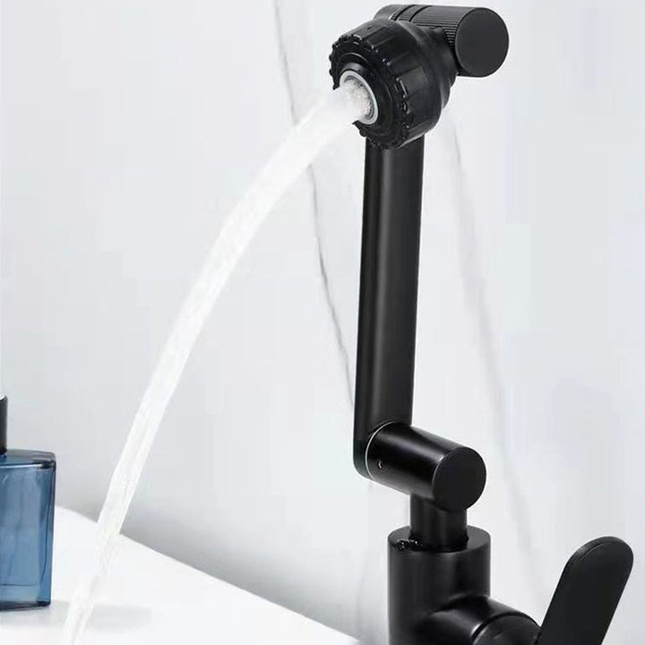 Lisslune | Modern sink faucet stainless steel lever handles swivel spout sink faucet