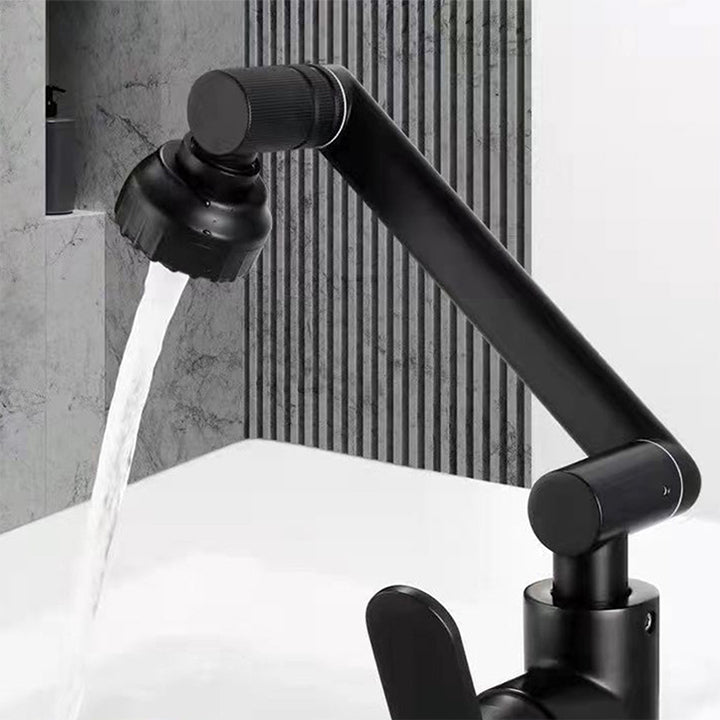 Lisslune | Modern sink faucet stainless steel lever handles swivel spout sink faucet