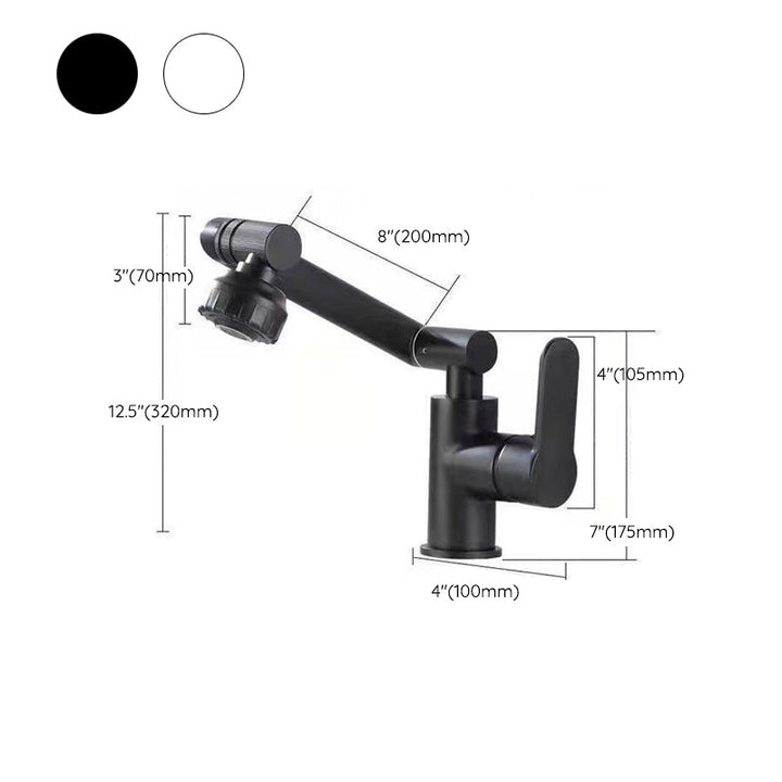 Lisslune | Modern sink faucet stainless steel lever handles swivel spout sink faucet