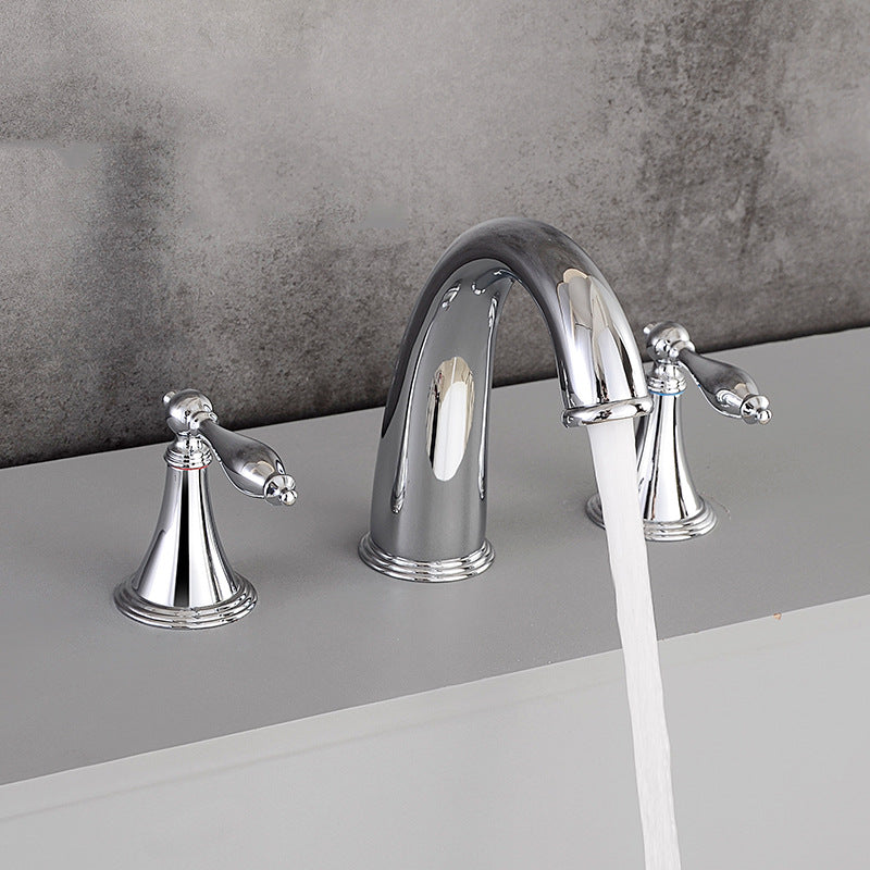 Lisslune | Modern widespread sink faucet Simple bathroom double handle faucet with lever handle