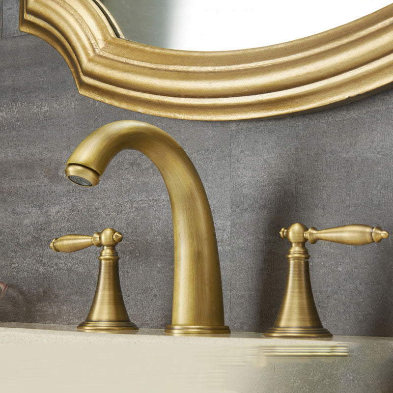 Lisslune | Modern widespread sink faucet Simple bathroom double handle faucet with lever handle