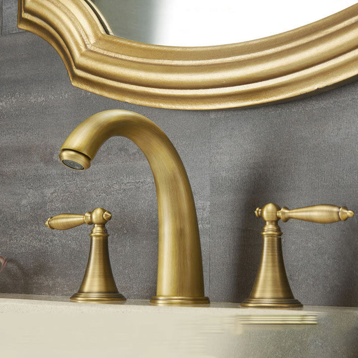 Lisslune | Modern widespread sink faucet Simple bathroom double handle faucet with lever handle