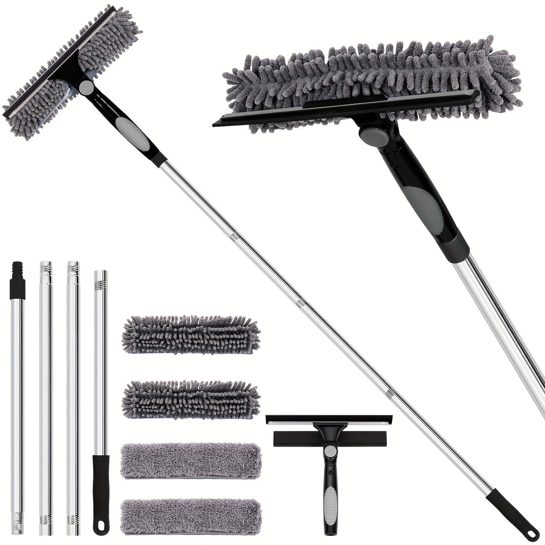 Lisslune | Crystal Clear Window Cleaner – Professional 2-in-1 Telescopic Window and Glass Cleaning System